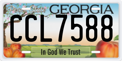 GA license plate CCL7588