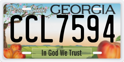 GA license plate CCL7594