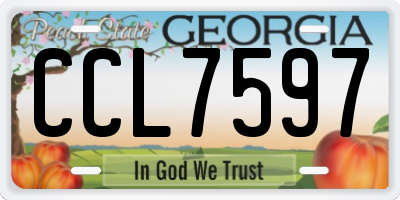 GA license plate CCL7597