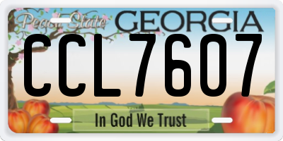 GA license plate CCL7607