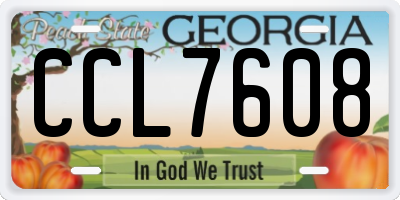 GA license plate CCL7608