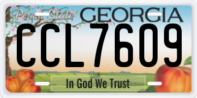 GA license plate CCL7609