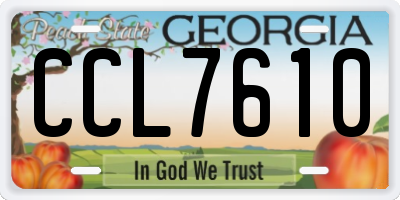 GA license plate CCL7610