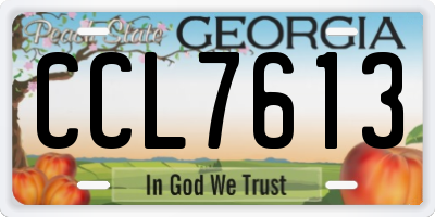 GA license plate CCL7613