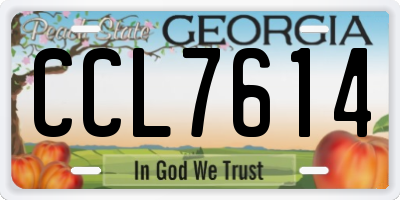 GA license plate CCL7614