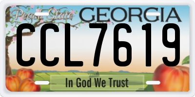 GA license plate CCL7619