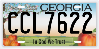GA license plate CCL7622