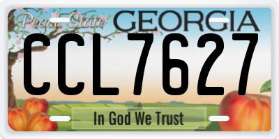 GA license plate CCL7627