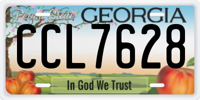 GA license plate CCL7628