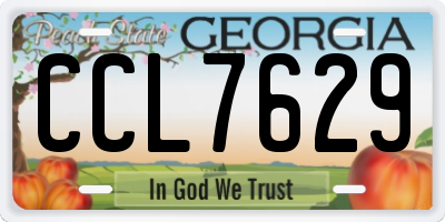 GA license plate CCL7629