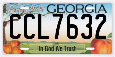 GA license plate CCL7632