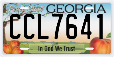 GA license plate CCL7641