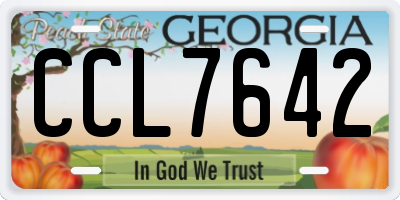 GA license plate CCL7642