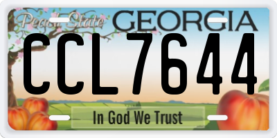GA license plate CCL7644