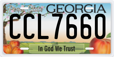 GA license plate CCL7660