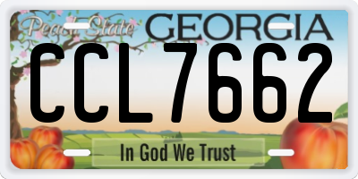 GA license plate CCL7662