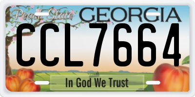 GA license plate CCL7664