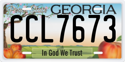 GA license plate CCL7673