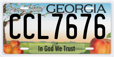 GA license plate CCL7676