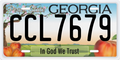 GA license plate CCL7679