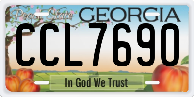 GA license plate CCL7690
