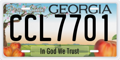 GA license plate CCL7701
