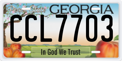 GA license plate CCL7703
