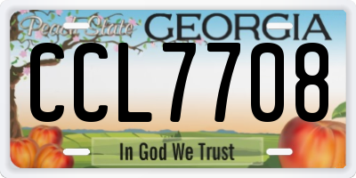 GA license plate CCL7708