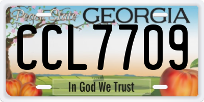 GA license plate CCL7709