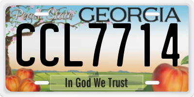GA license plate CCL7714