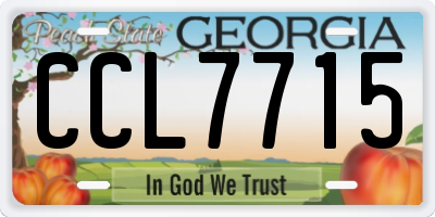 GA license plate CCL7715
