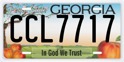 GA license plate CCL7717