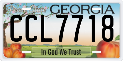 GA license plate CCL7718