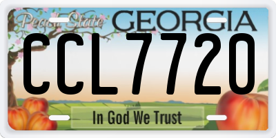 GA license plate CCL7720