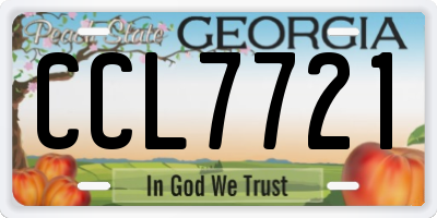 GA license plate CCL7721