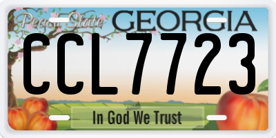 GA license plate CCL7723