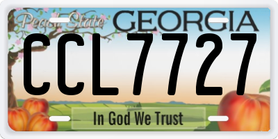 GA license plate CCL7727