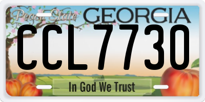 GA license plate CCL7730