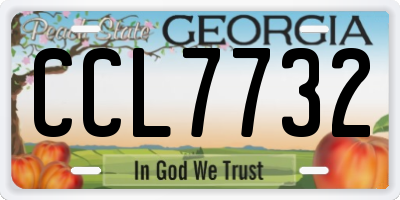 GA license plate CCL7732