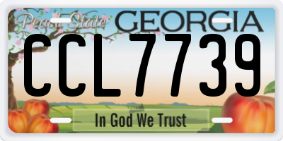 GA license plate CCL7739