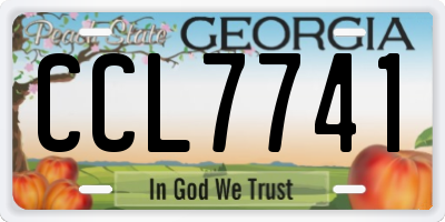 GA license plate CCL7741