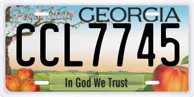 GA license plate CCL7745
