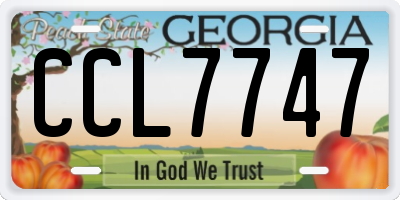 GA license plate CCL7747