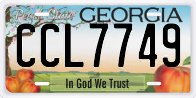 GA license plate CCL7749