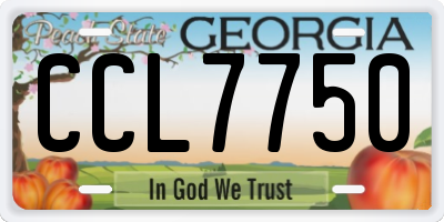 GA license plate CCL7750