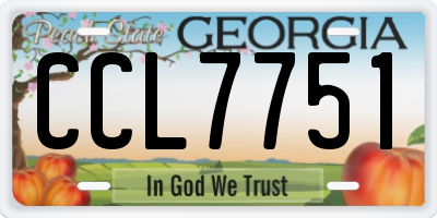 GA license plate CCL7751