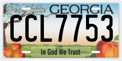 GA license plate CCL7753