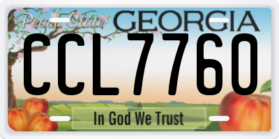 GA license plate CCL7760