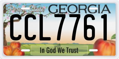 GA license plate CCL7761
