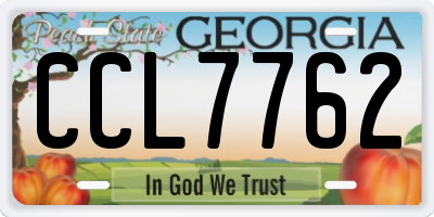 GA license plate CCL7762